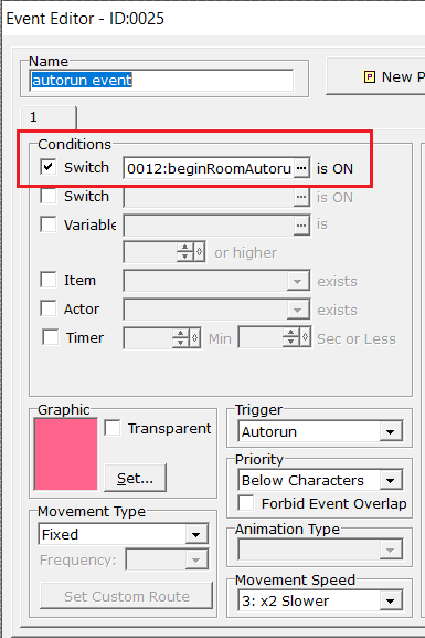 Autorun Event Settings