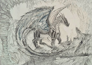 Dragon eine Graphit Zeichnung, Junges Kunsthaus Emsdetten