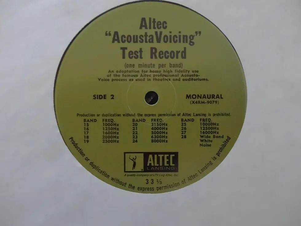 Thumbnail: Altec Lansing Acousta-Voicette Mono Frequency Sweep Test Record LP Vinyl