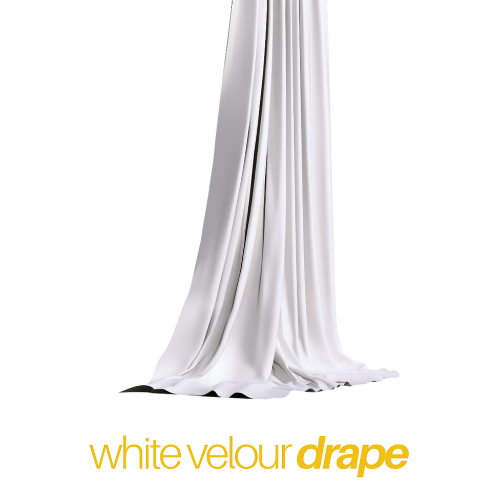white velour drape rental park city