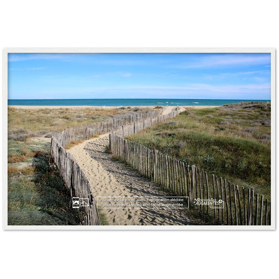 Miniature : POSTER augmenté : Accès à la Mer (1) encadré en bois.