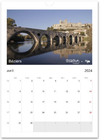 Miniature : Calendrier mural "Balade en occitanie" (2024)