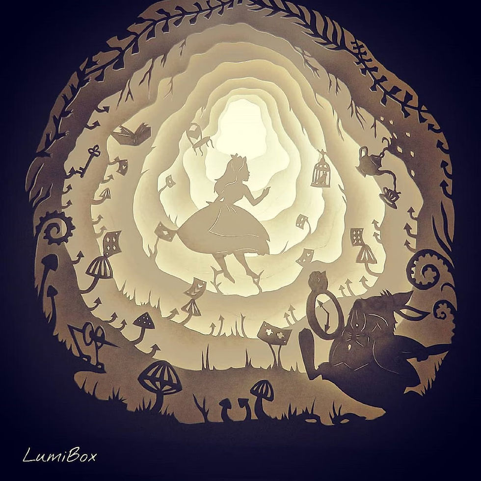 Miniature : Volume 3D en papiers découpés  :  "Alice" (déco)