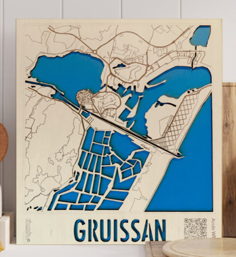 Miniature : CARTE Géographique PHYGITALE en bois de GRUISSAN