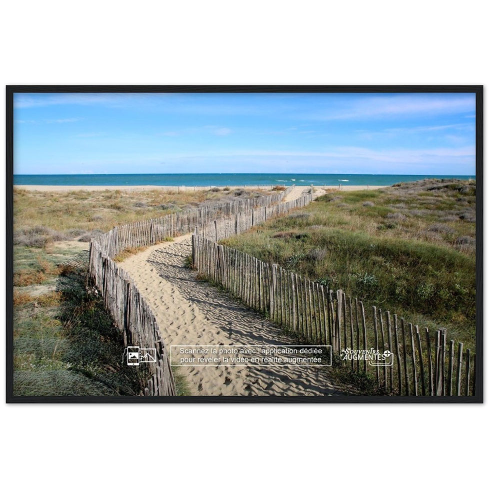 Miniature : POSTER augmenté : Accès à la Mer (1) encadré en bois.