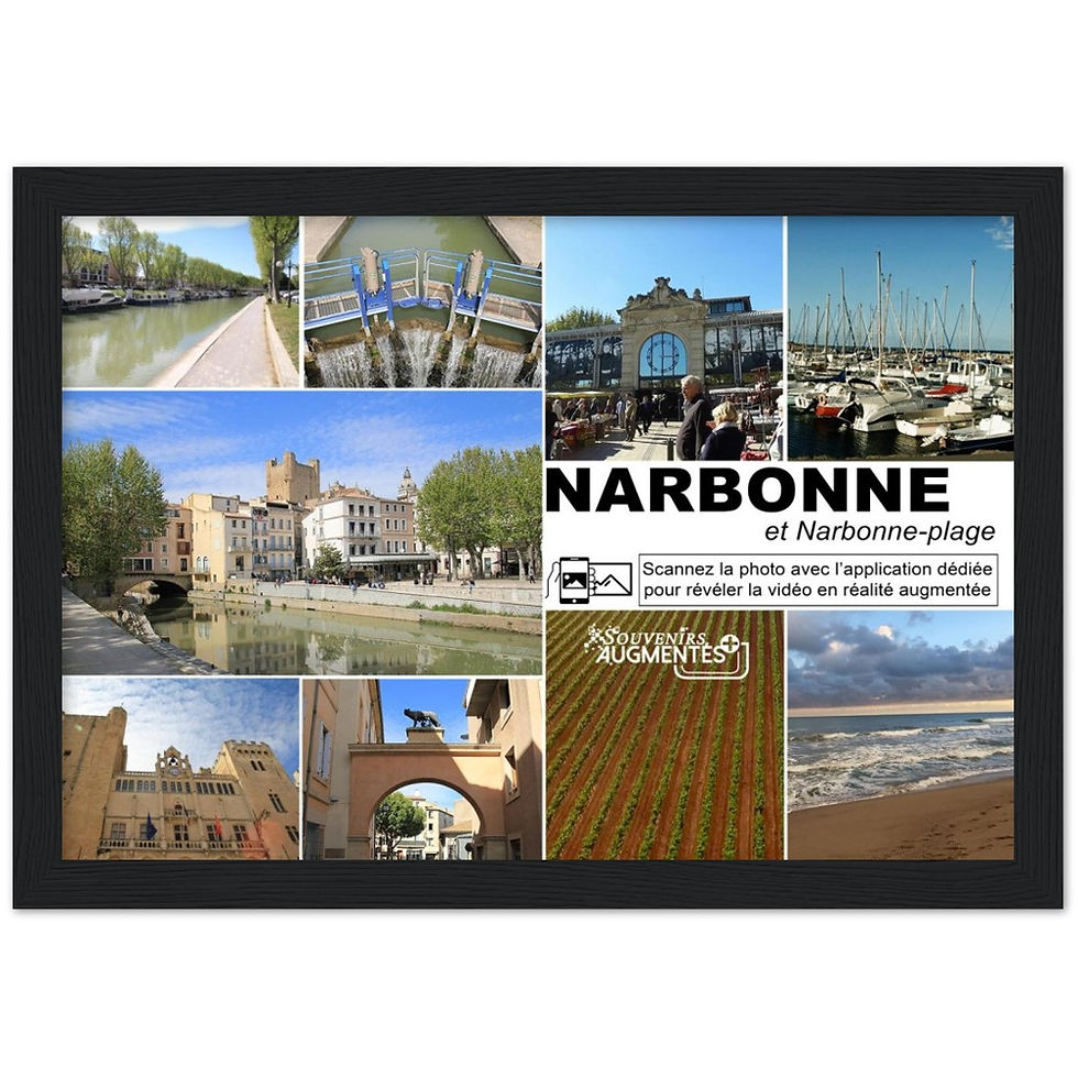 Miniature : POSTER augmenté : Narbonne (multi view) encadré en bois