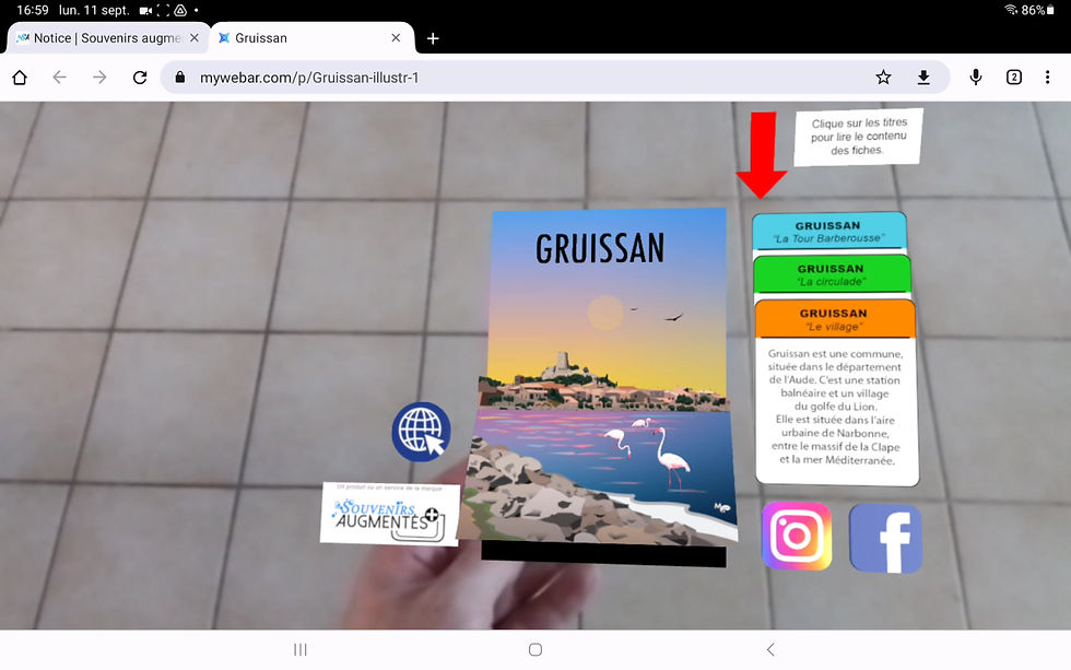 Miniature : CARTE postale, augmentée : GRUISSAN (illustr), pour 1 destinataire