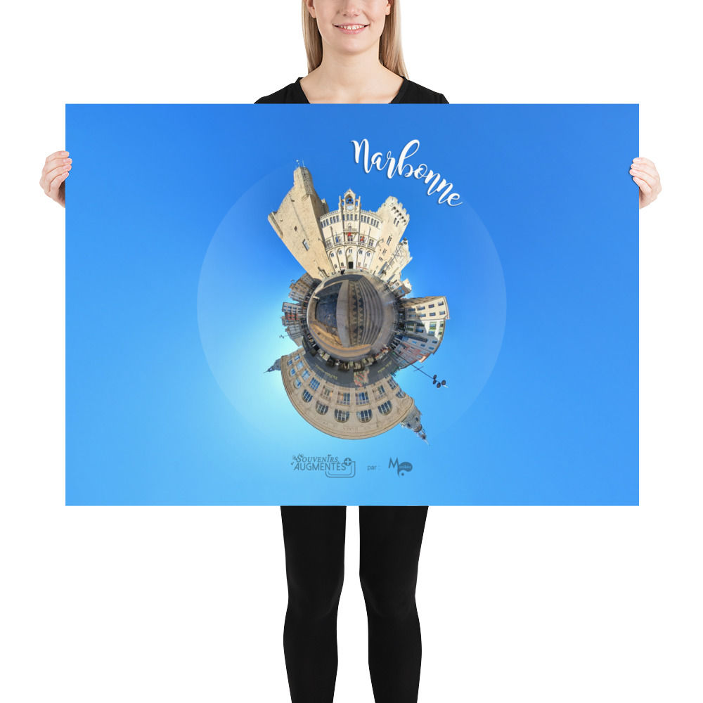 POSTER mural : Tiny Planet - Narbonne plage 1