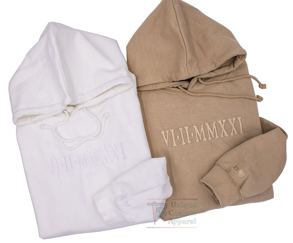 Thumbnail: Big Roman Numerals Center Chest Hoodie