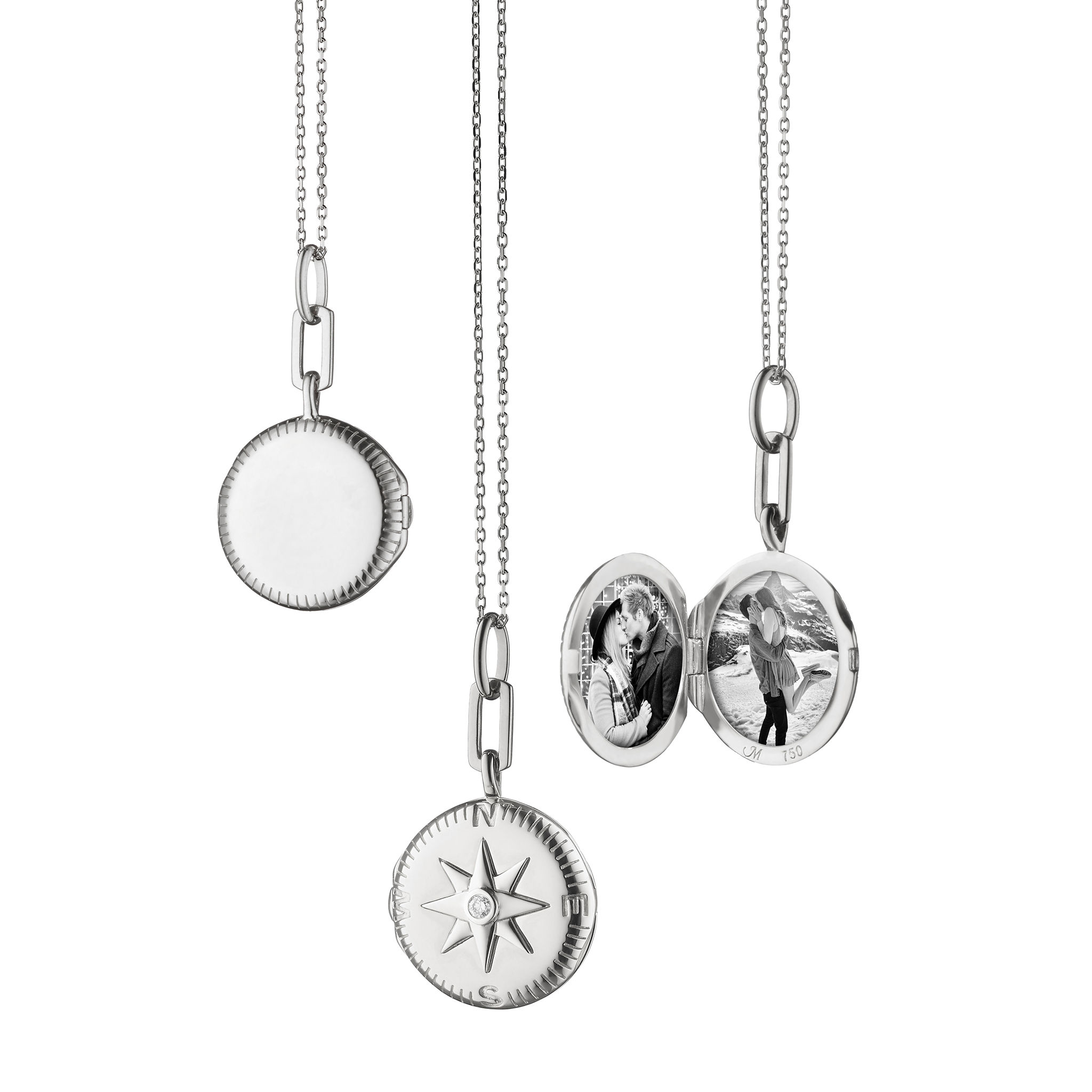 MONICA RICH KOSANN “ADVENTURE” COMPASS LOCKET 18" NECKLACE