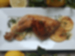 Pollo al horno con patatas y verdura
