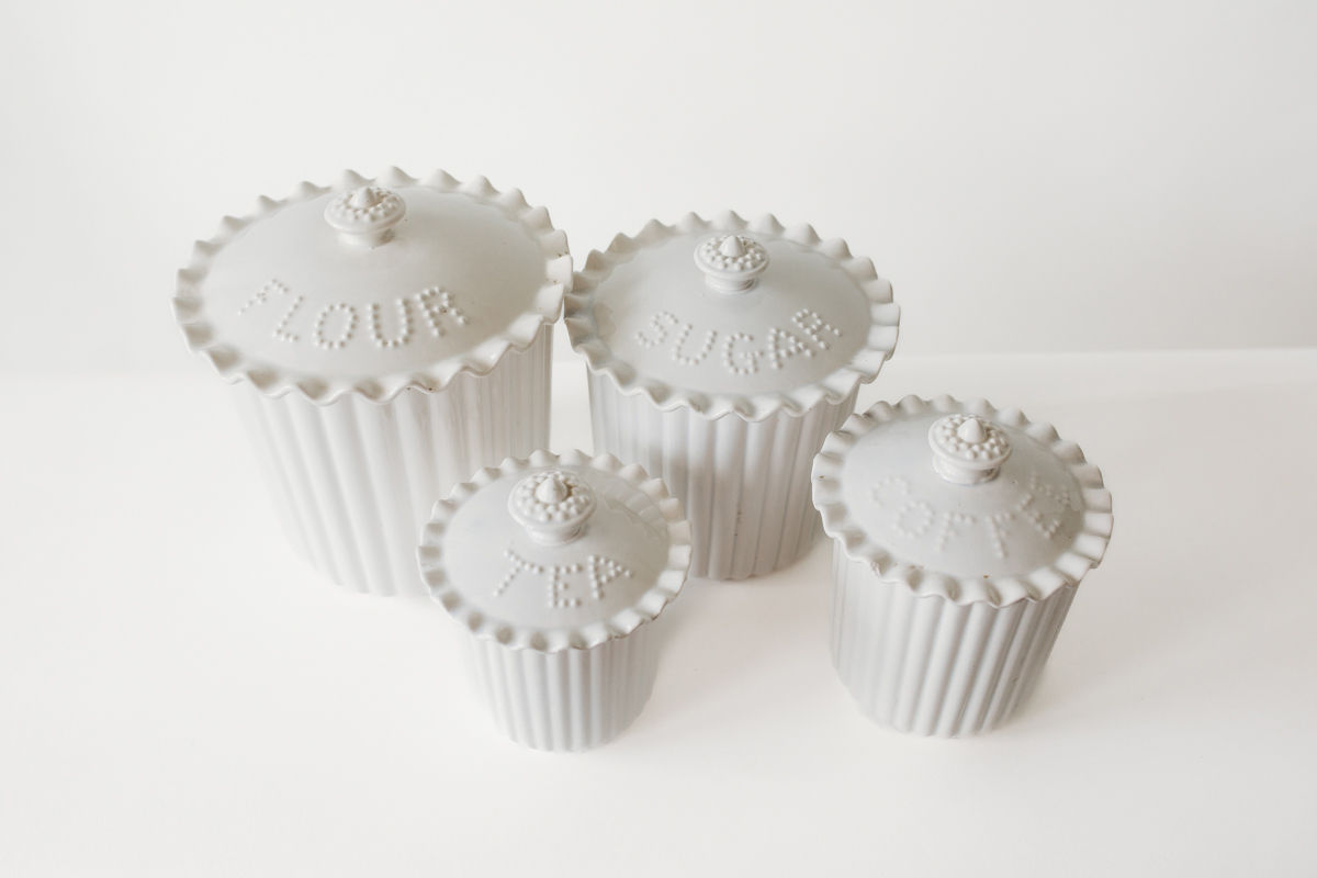 Vintage Ceramic Canister Set of four  USA M58