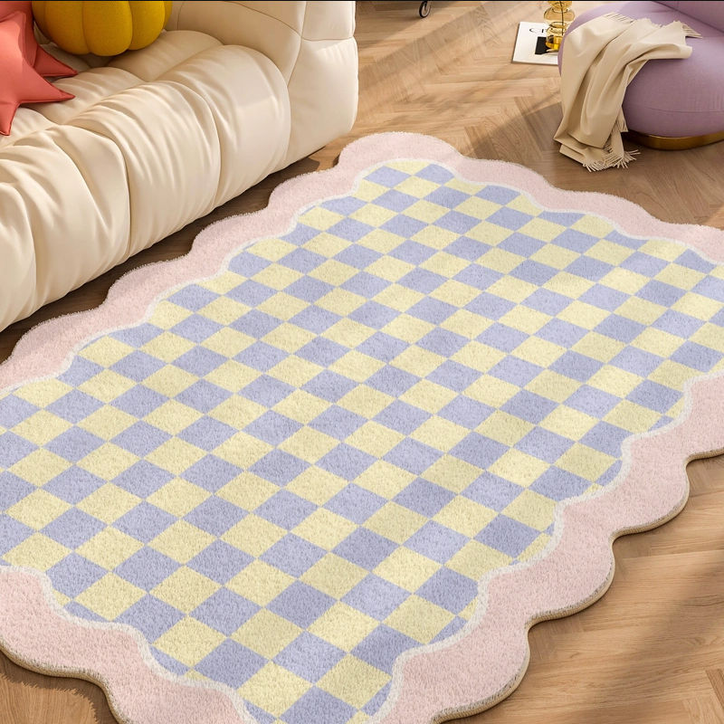 Carpets for Living Room Plaid Children Bedroom Fluffy Rug Home Decoration Cloakr