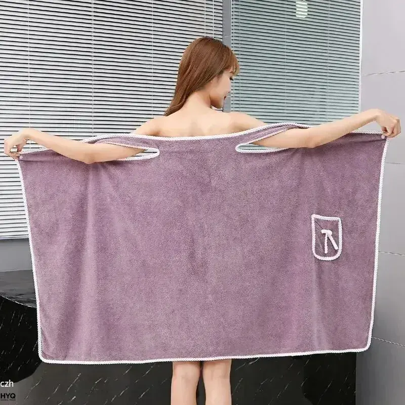 Womens Bath Towels Girls Wearable 85*140Cm Fast Drying Bathing Beach Spa Bathrob