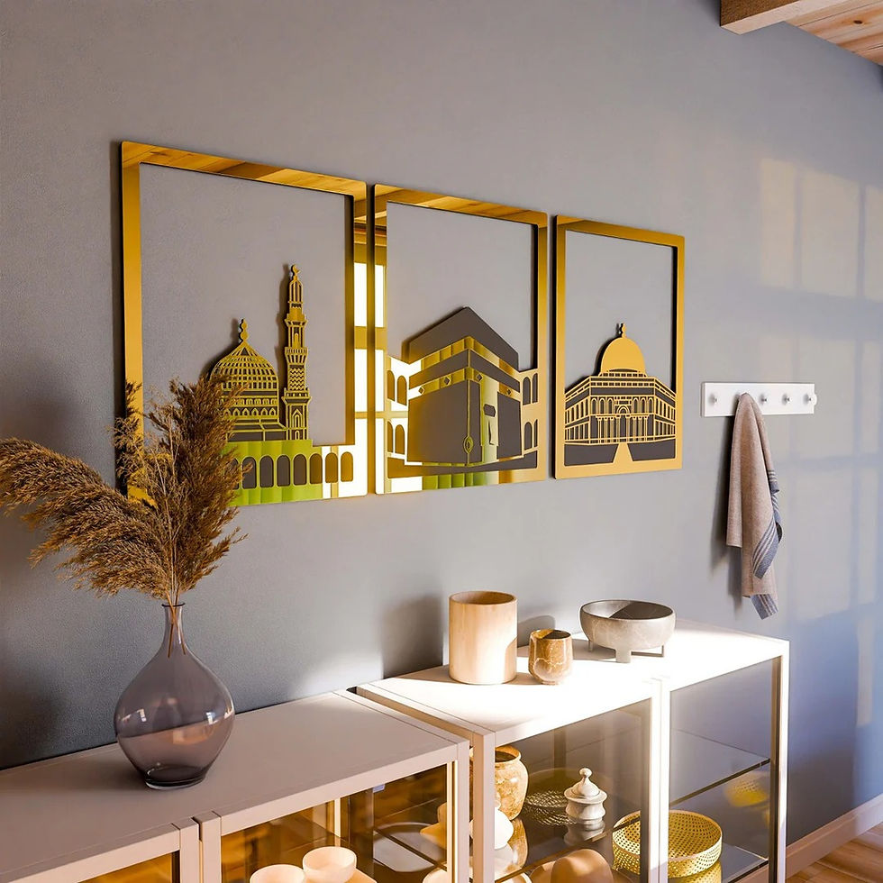 Thumbnail: Kaaba, Masjid An-Nabawi, Al Aqsa Islamic Wall Decoration Set