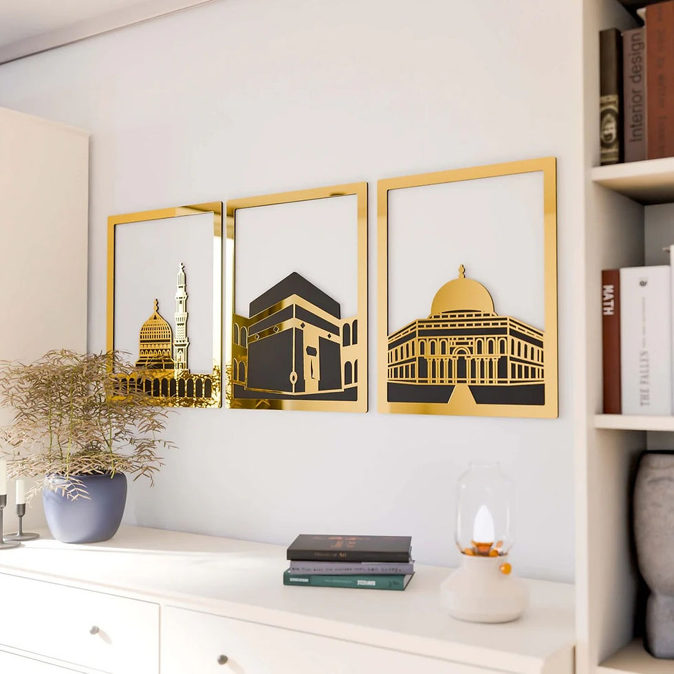Thumbnail: Kaaba, Masjid An-Nabawi, Al Aqsa Islamic Wall Decoration Set