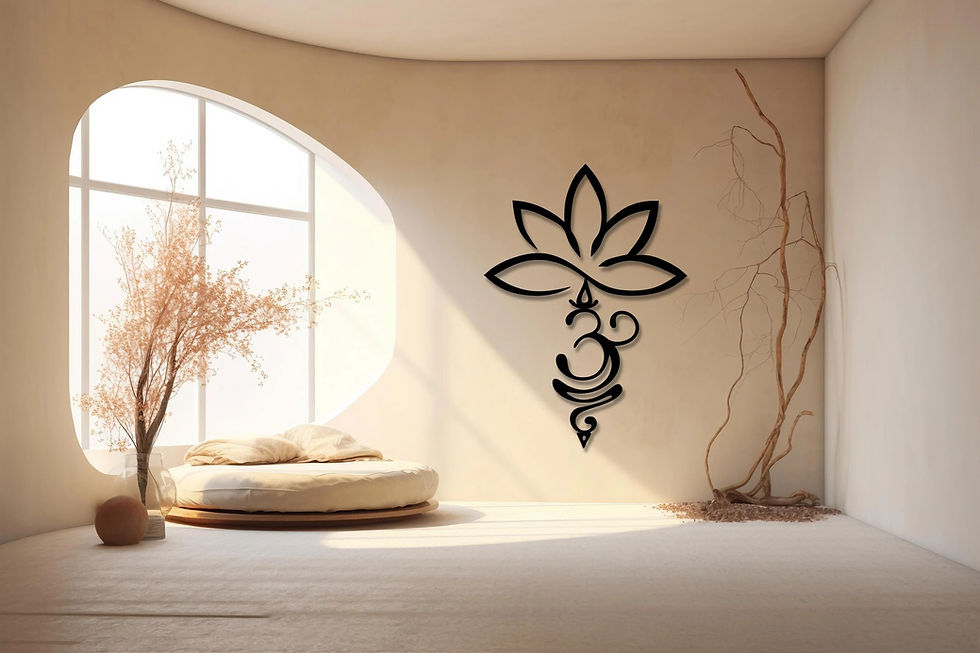 Thumbnail: Lotus and Om Symbol Wall Art