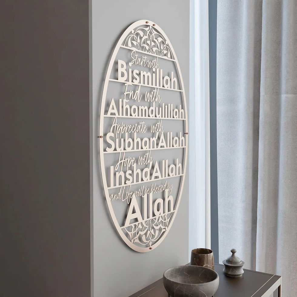 Thumbnail: Start with Bismillah Islamic Wall Art End with Alhamdulillah SubhanAllah InshAll