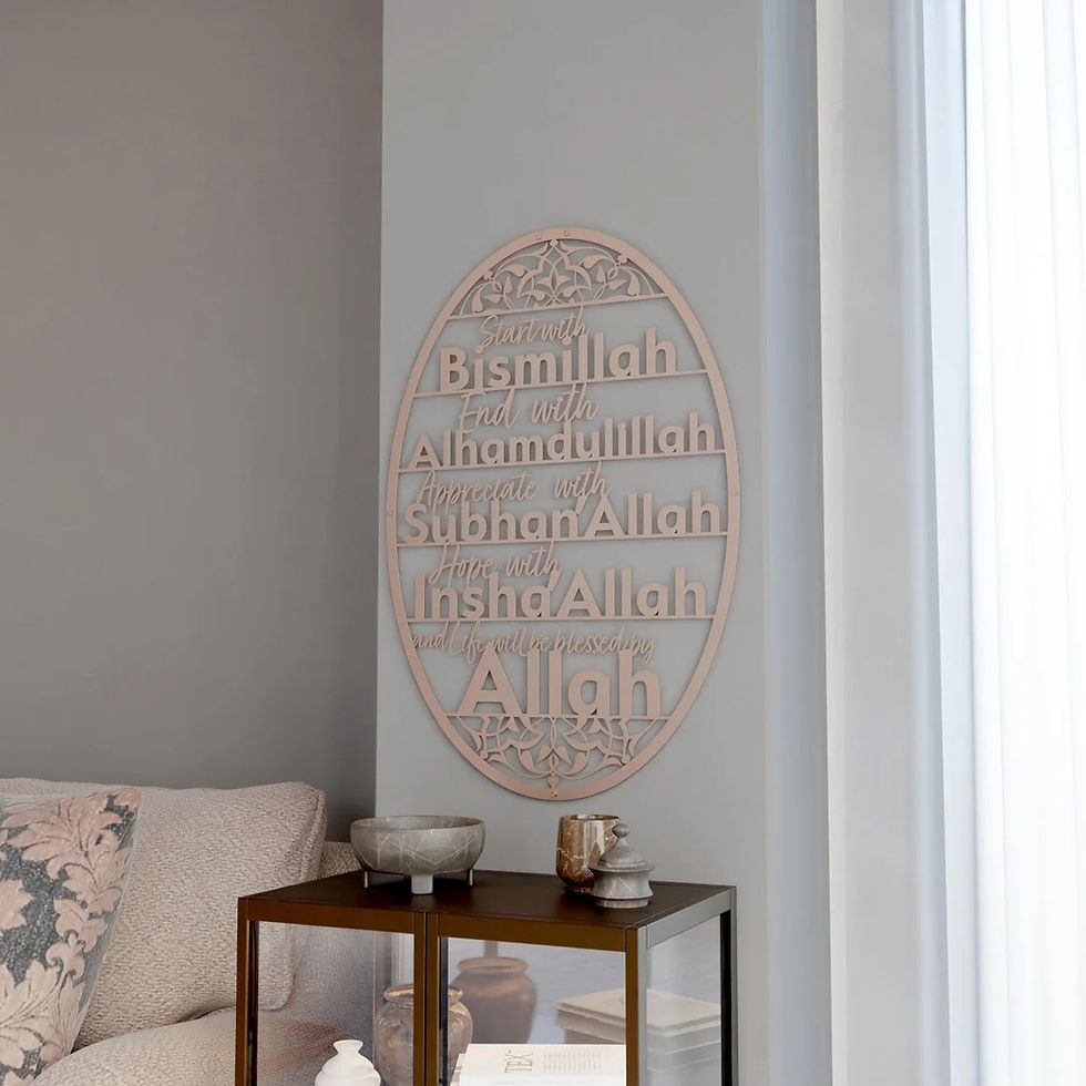Thumbnail: Start with Bismillah Islamic Wall Art End with Alhamdulillah SubhanAllah InshAll