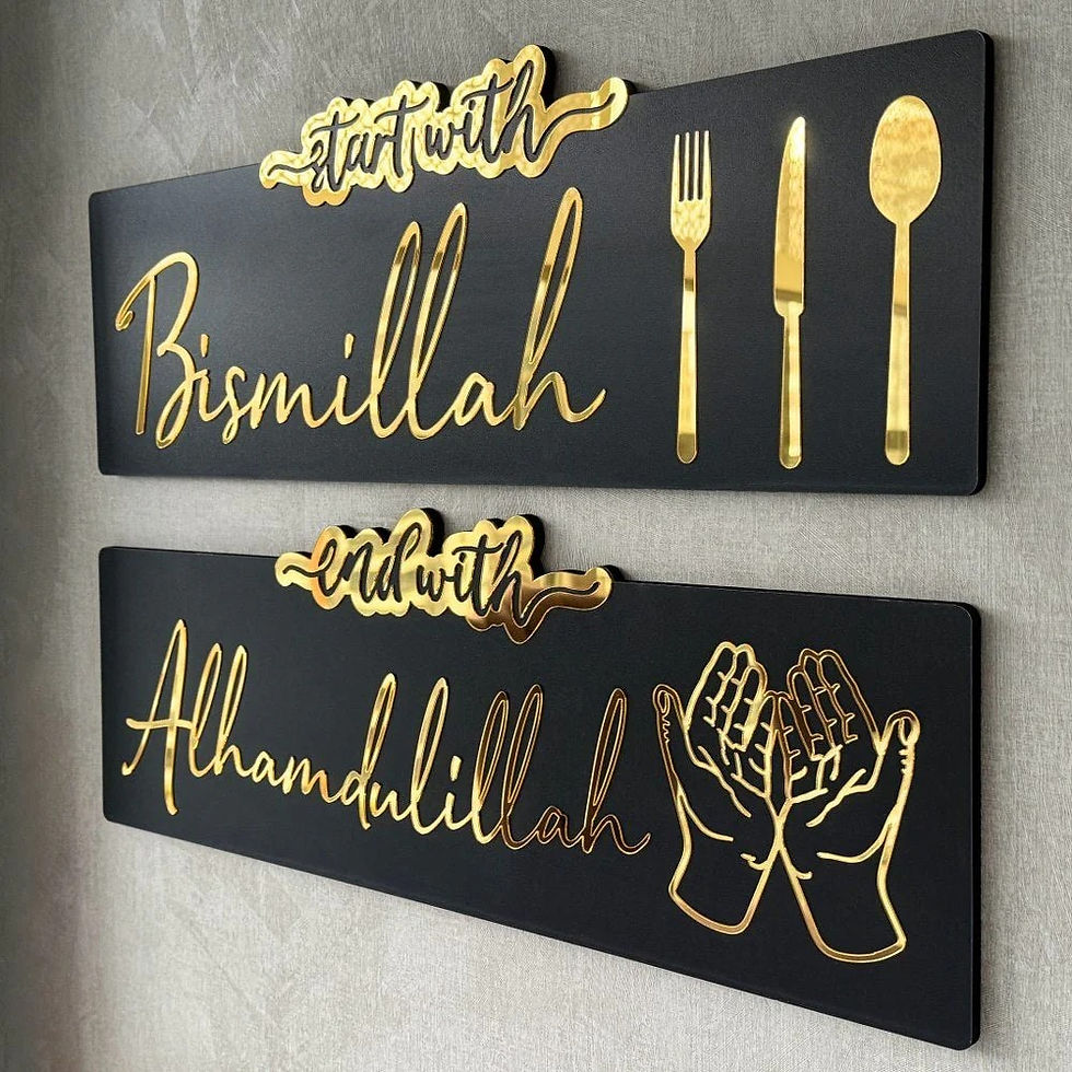 Thumbnail: Start with Bismillah, End with Alhamdulillah - Wall Art