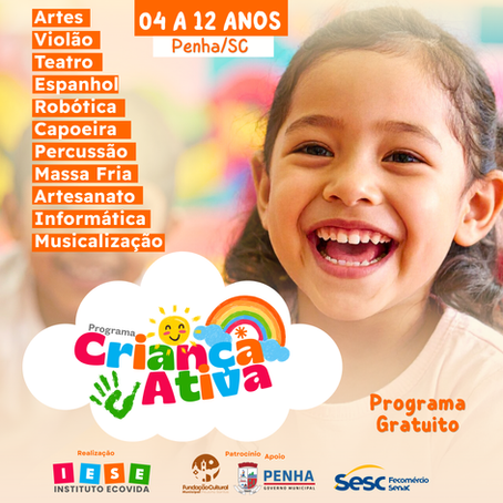 Flyer Programa Criança Ativa do IESE Instituto Ecovida