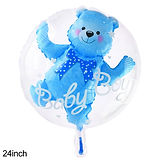 Ballon 4D Transparent Baby Boy Blue Bubble Balloon