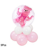 Pink Teddy Bear - Baby Girl Balloon (without Helium)