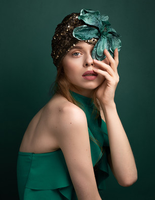 In green