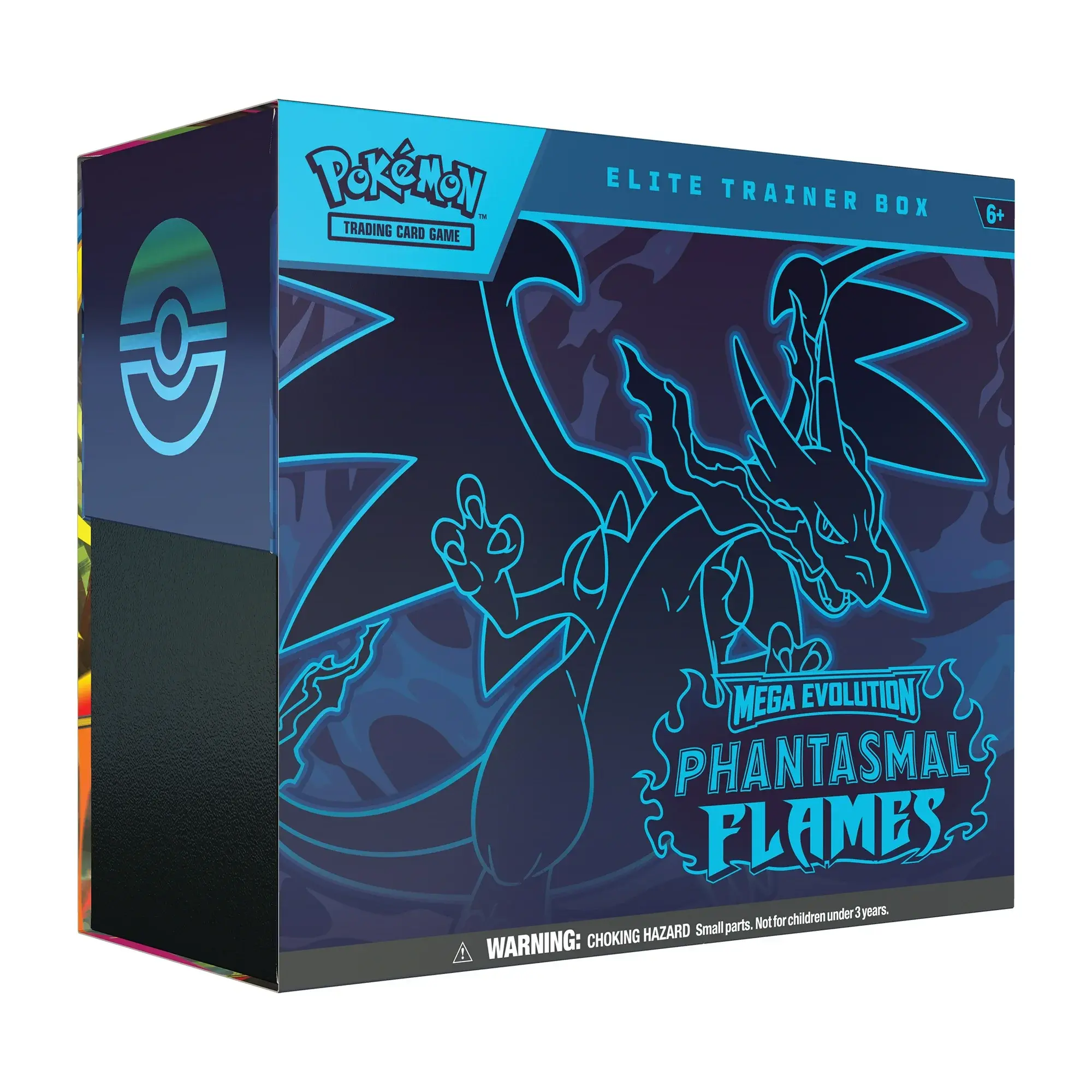 Pokémon TCG: Mega Evolution Phantasmal Flames Elite Trainer Box Front Side Angle