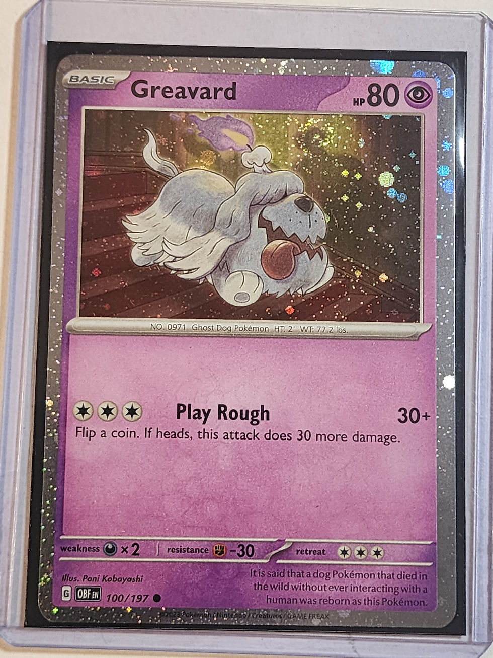 Product: Pokémon Greavard 100/197 Obsidian Flames COSMOS
