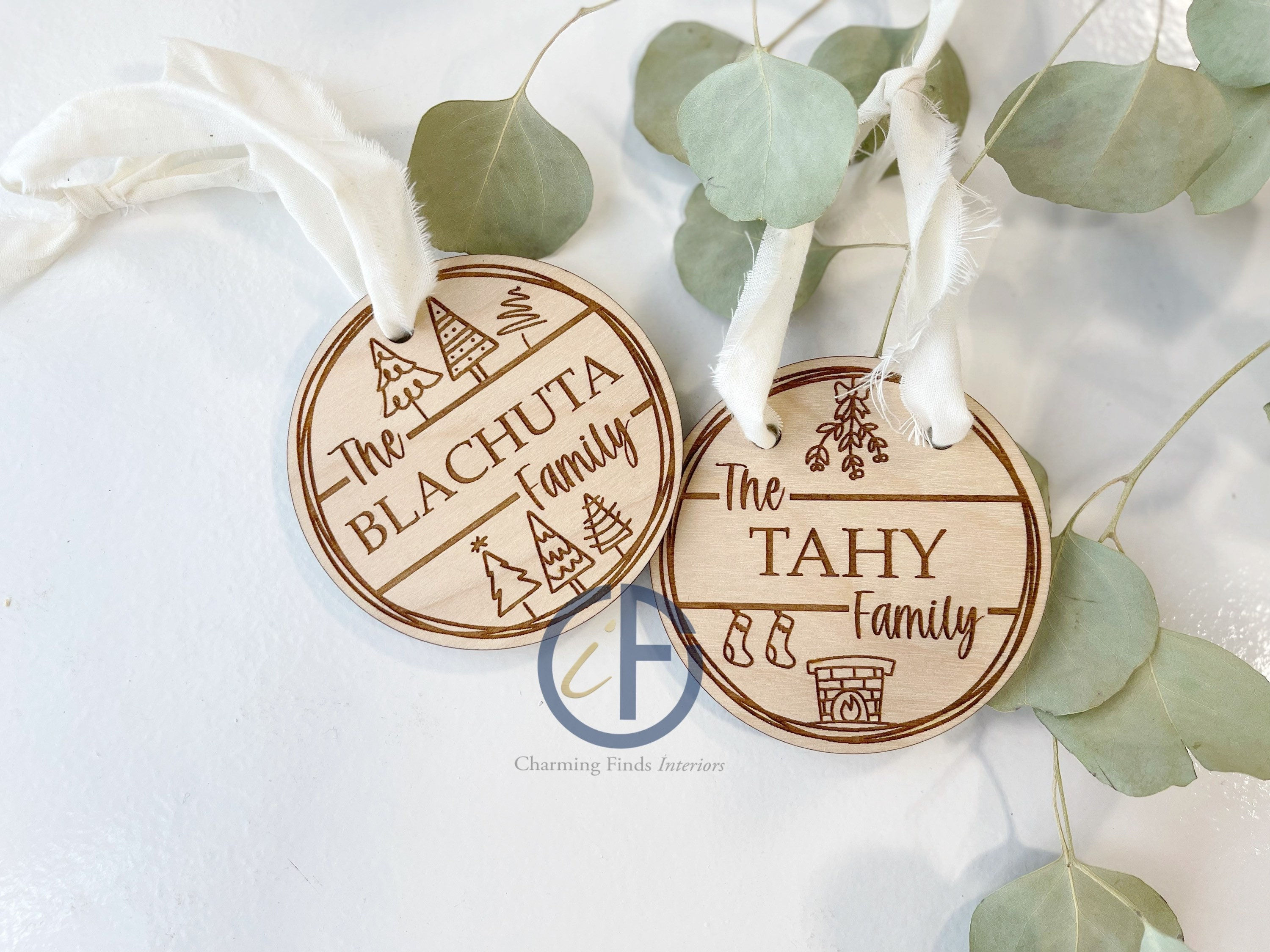 Family Christmas Wood Ornament