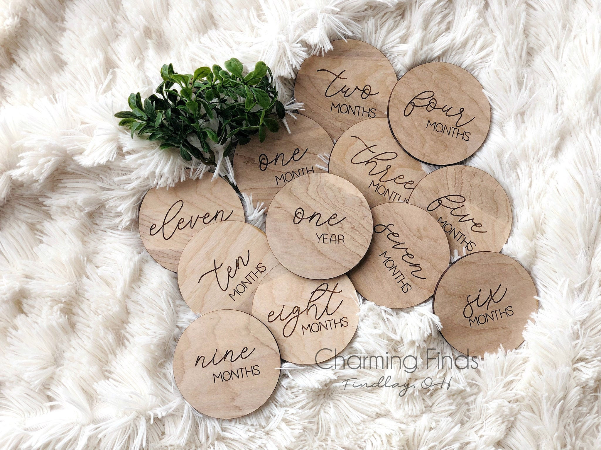 Round Wooden Milestone Cards