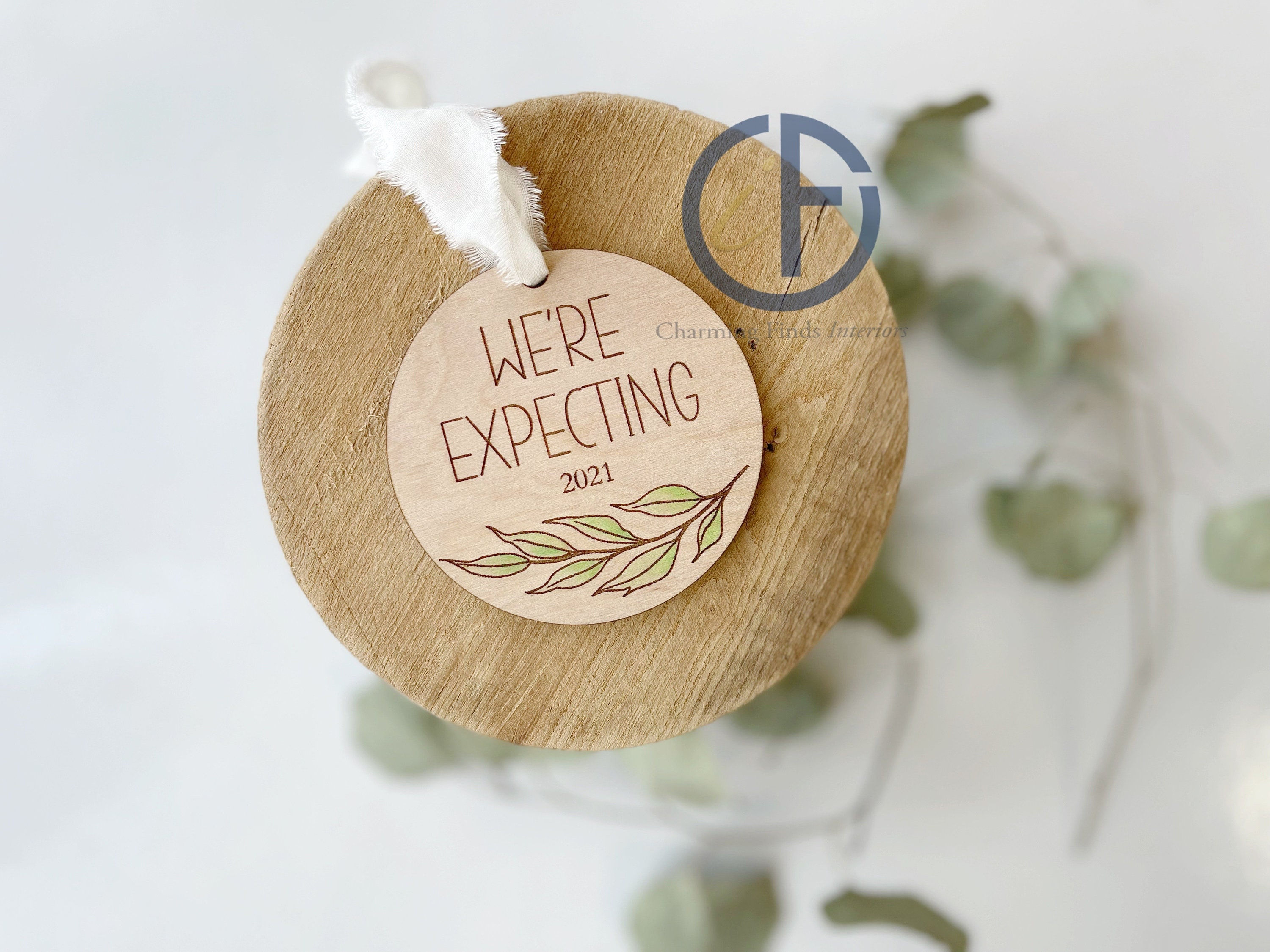 We're Expecting Leaf Ornament