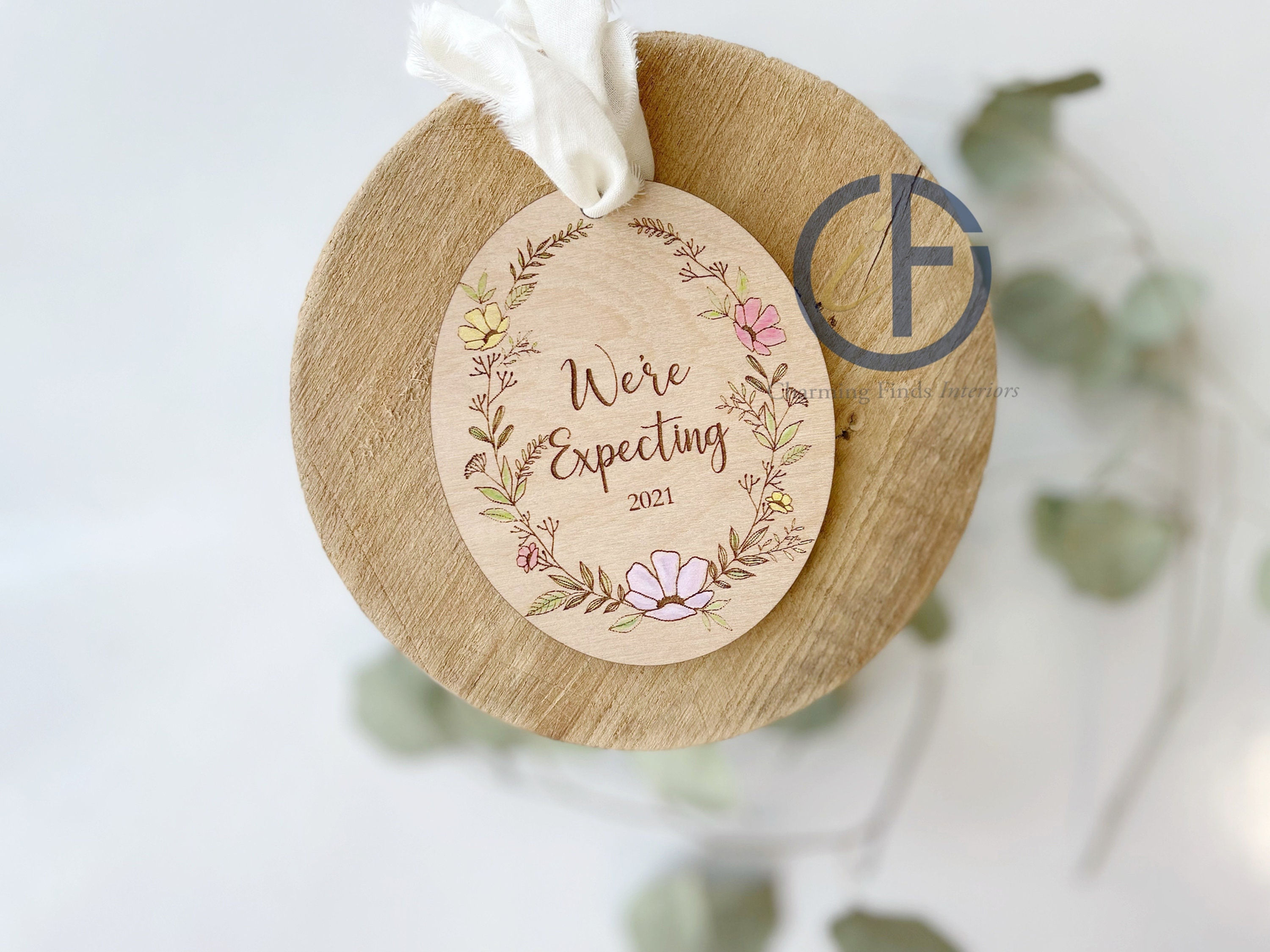 We're Expecting Floral Ornament