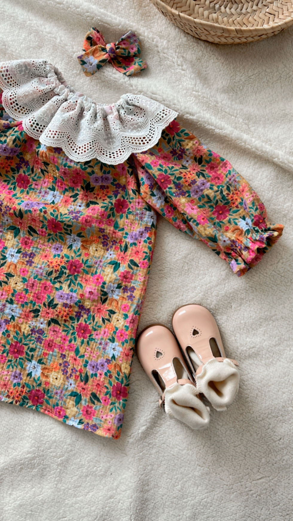 Miniature :  Robe bébé/fille manches longues double gaze de coton « Ysea »