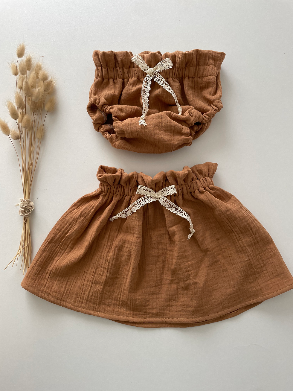 Thumbnail: Jupe bébé/fille Gaze de coton "Camel"