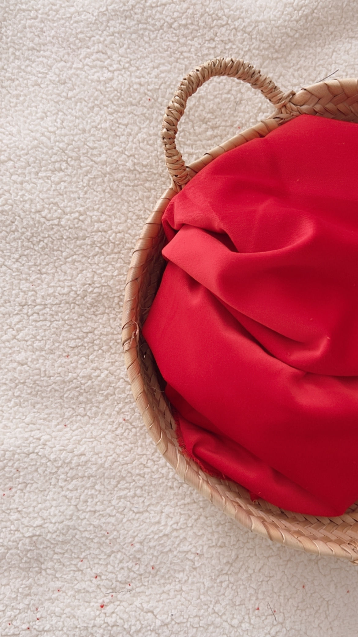 Robe bébé/fille manches longues  "Velours ras rouge"