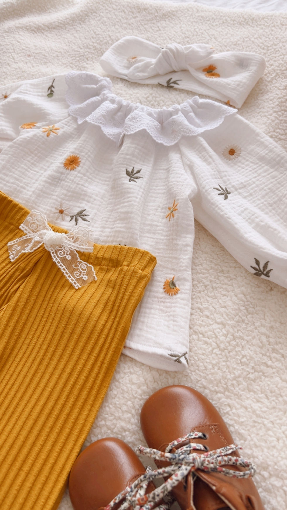 Thumbnail:  Legging bébé/enfant jersey côtelé "Ocre"
