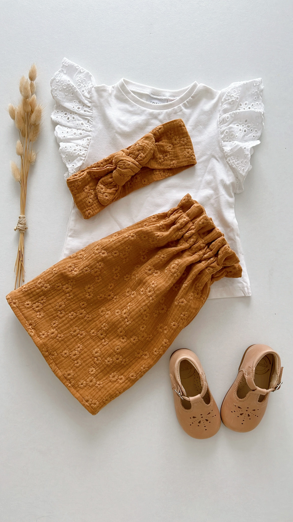 Jupe bébé/fille Gaze de coton brodée «Mila» (Coloris au choix)