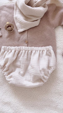 Thumbnail: Foulard/chèche double gaze unie "Naturel "