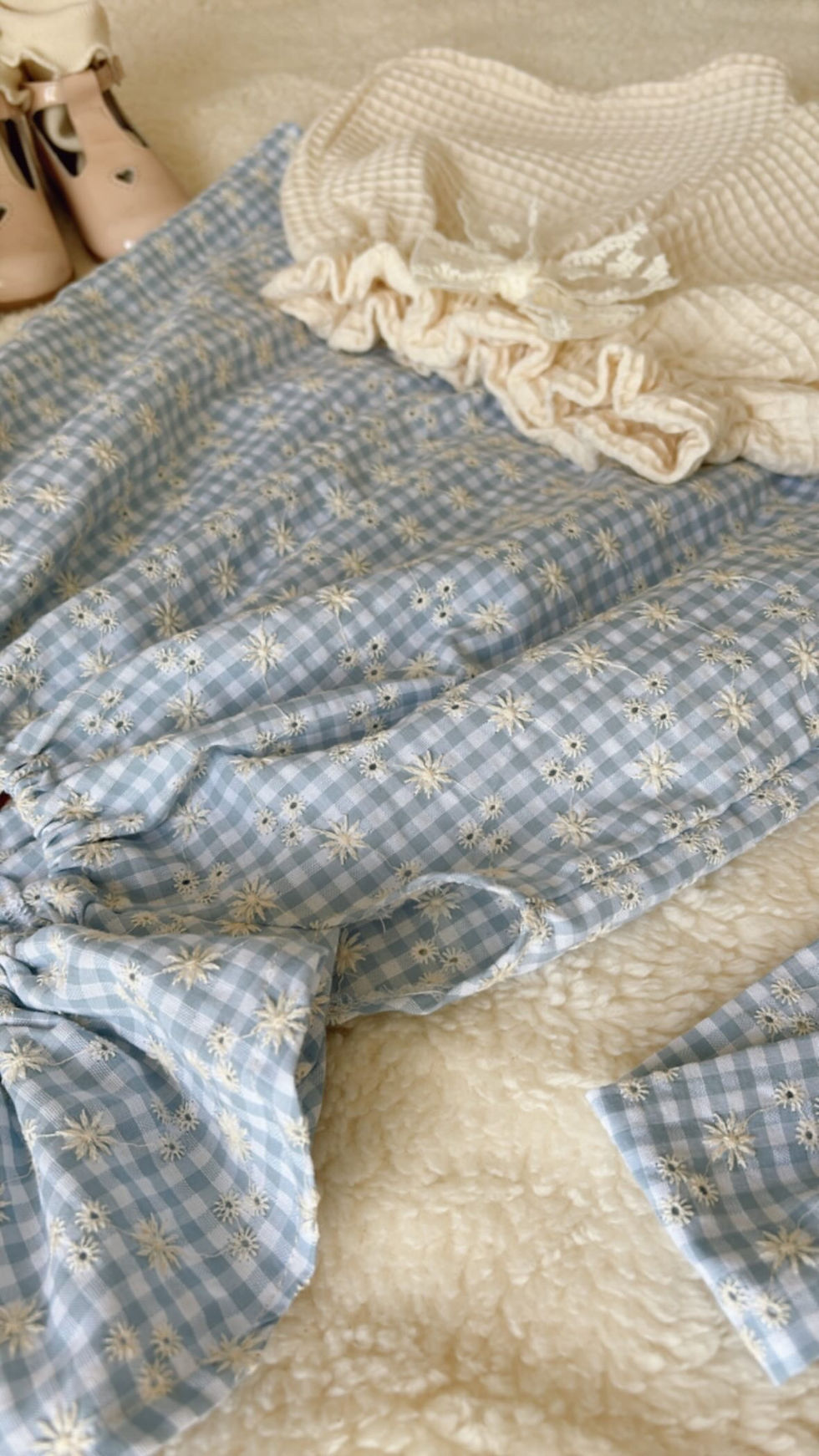 Thumbnail: Blouse manches courtes seersucker coton  gaufré "Leon"