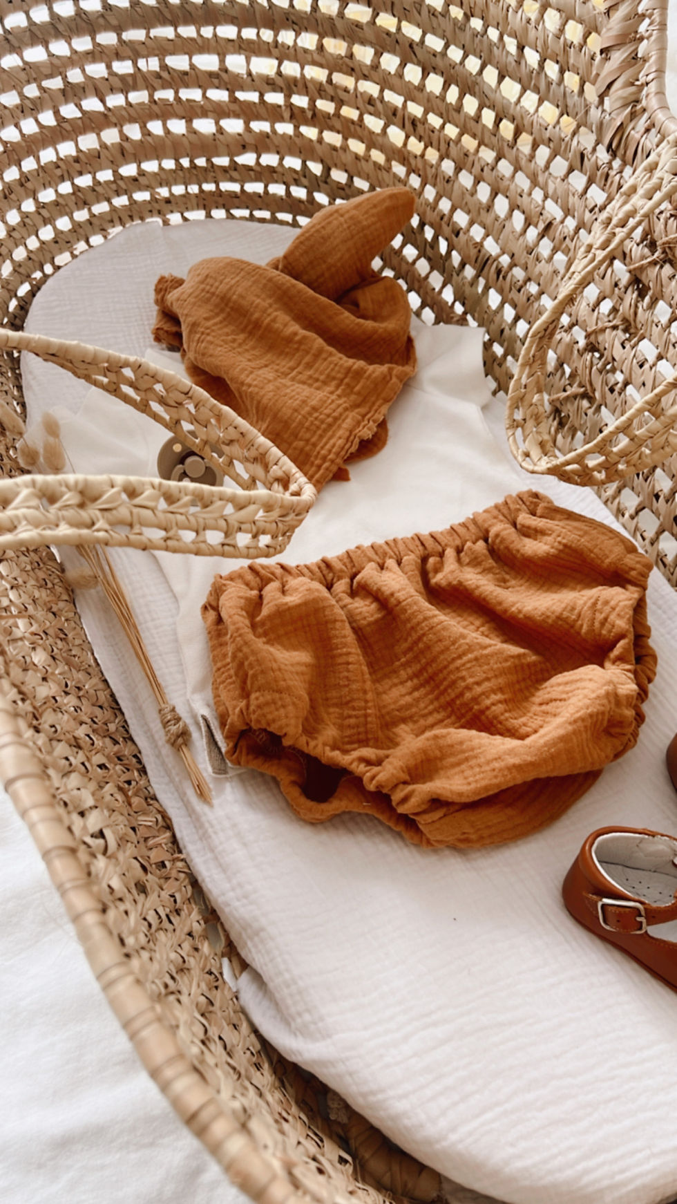 Thumbnail: Foulard/chèche double gaze de coton "Camel"