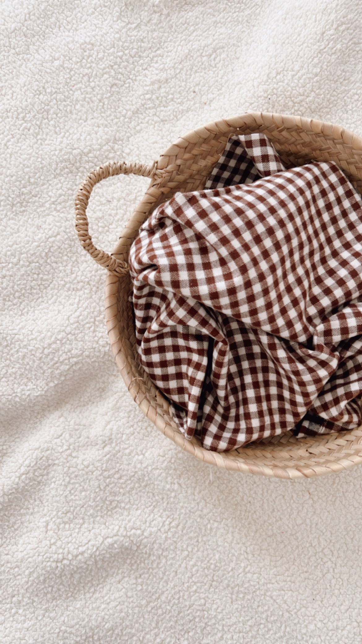 Coton gratté Vichy chocolat 