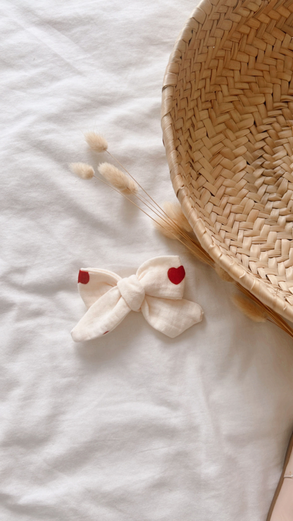 Barrette bébé/fille noeud gaze de coton « Lena»