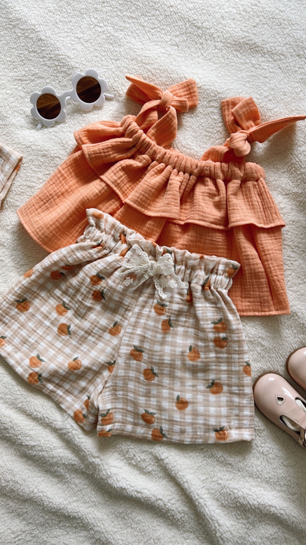 Thumbnail:  Blouse à bretelles gaze de coton « Abricot»