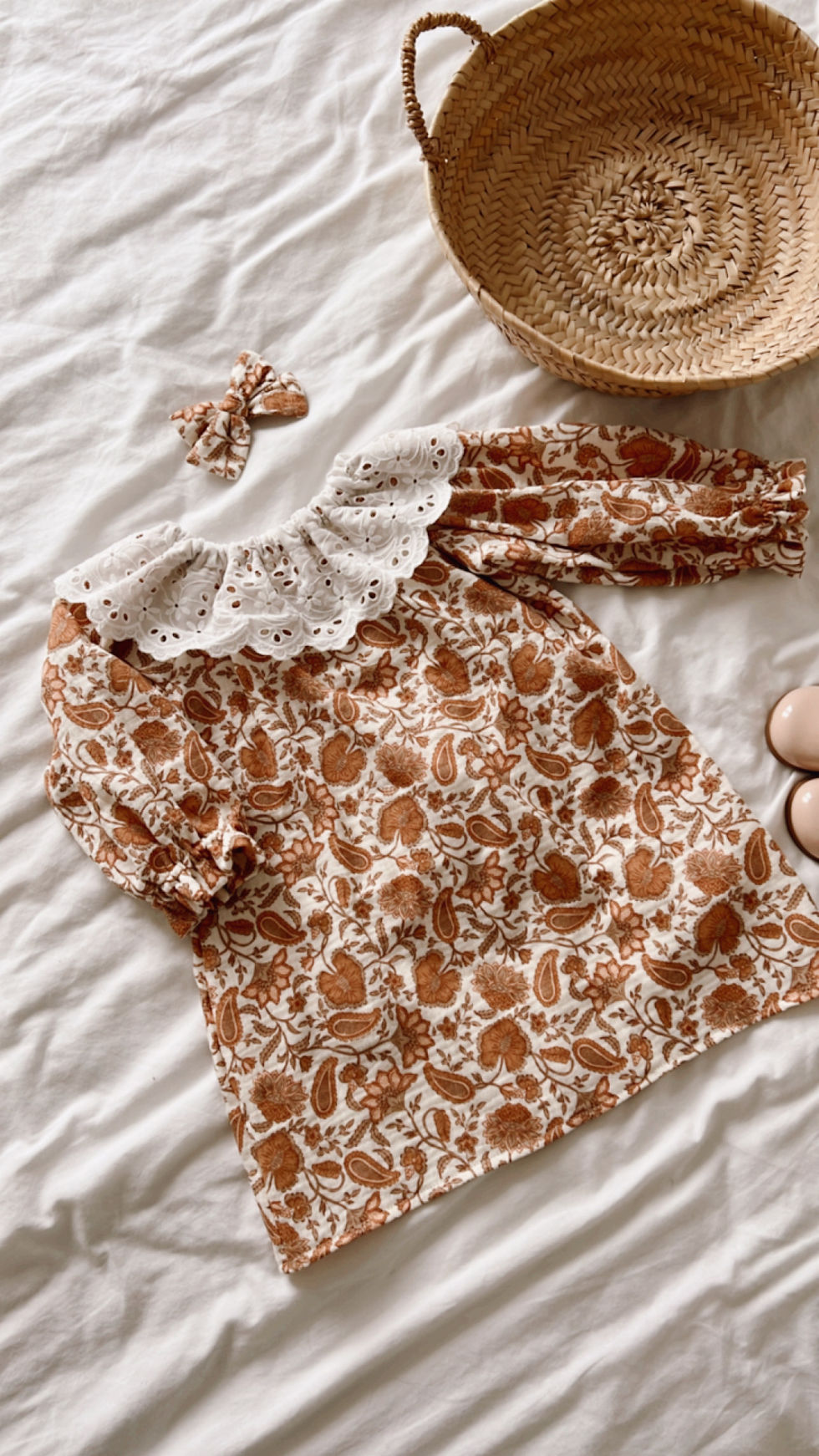 Robe bébé/fille manches longues double gaze de coton "Jona"