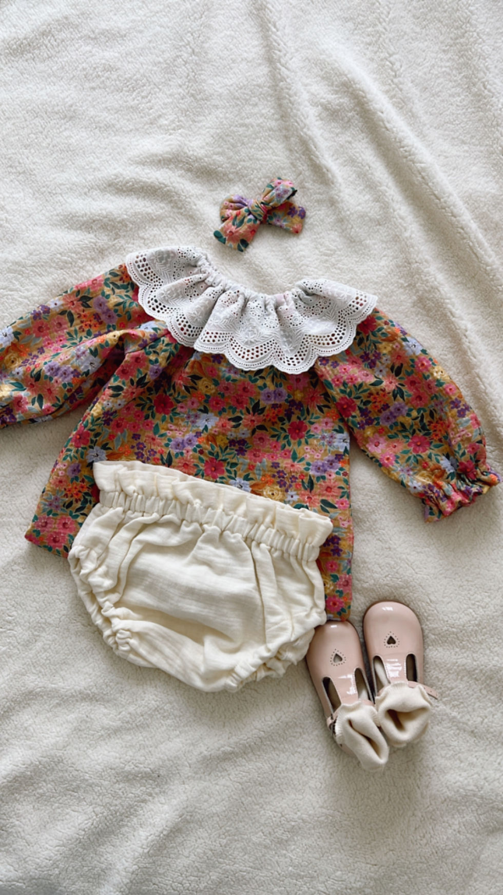 Blouse bébé/enfant manches longues double gaze de coton "Ysea"