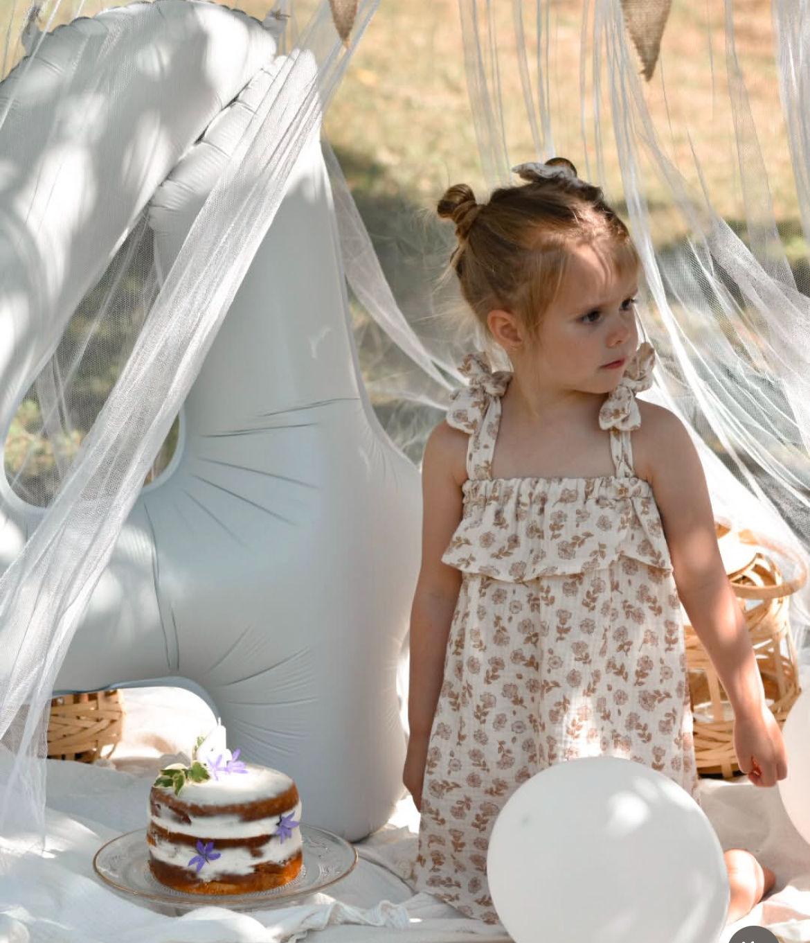 Robe à bretelles double gaze de coton "Mona"