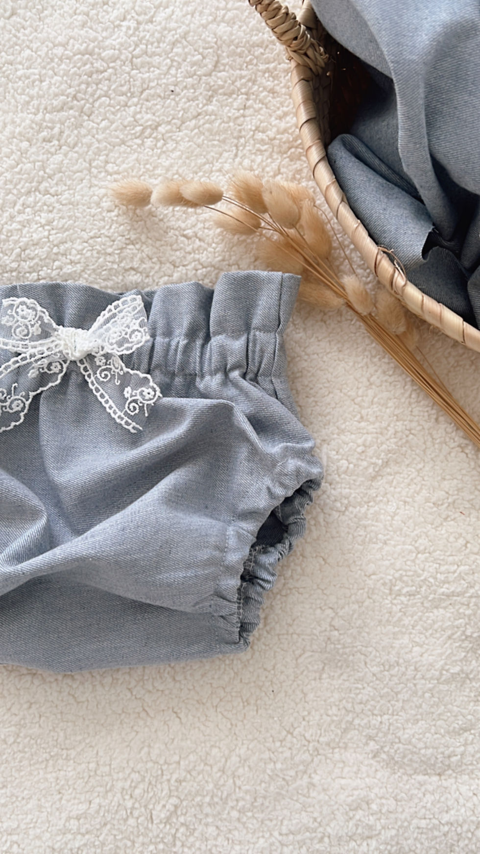 Bloomer bébé/fille sergé de coton souple «Jeans clair »