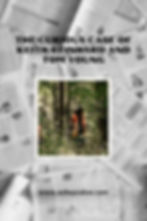 Newspaper backdrop with text "The Curious Case of Keith Reinhard and Tom Young." Image of person in orange vest in forest. URL: asheycakes.com.